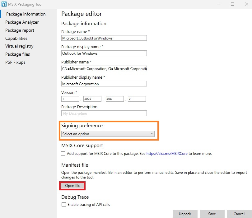 Adding the self signed certificate and mainifest file.